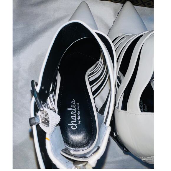Charles By Charles David Diesel White Studded Heels - Women's Size 10 M - w/ Box - Picture 10 of 13